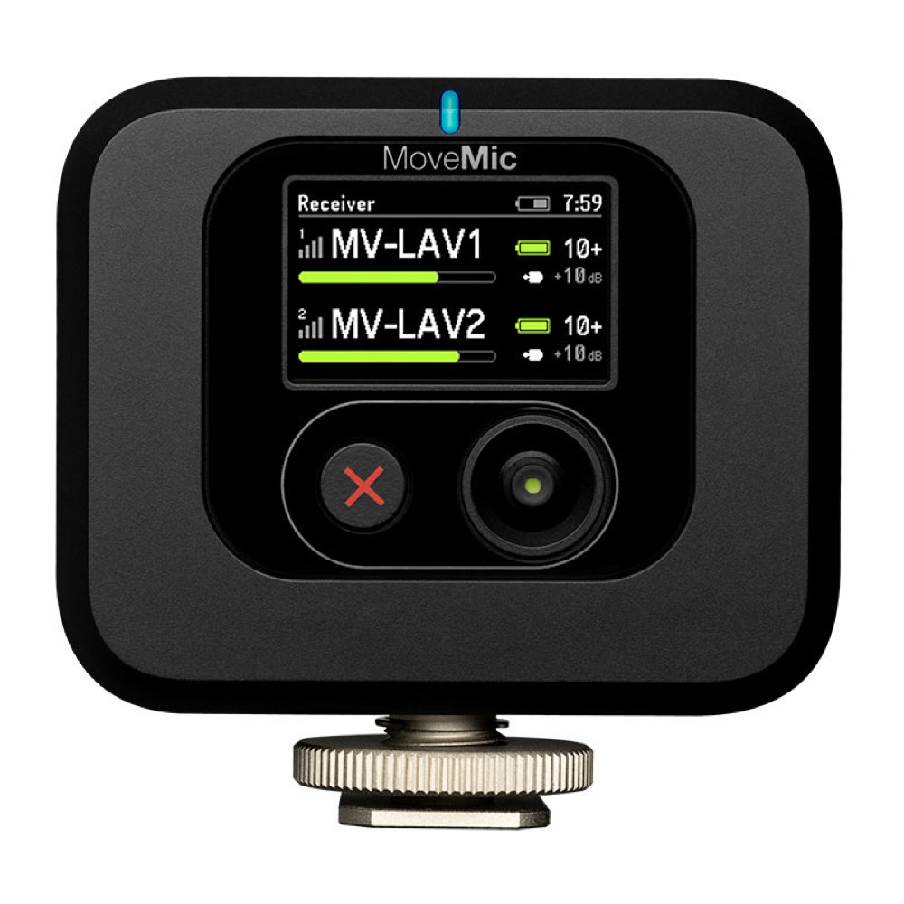SHURE シュアー MV-TWO-KIT-J-Z6 MoveMic Two Receiver Kit 2チャンネルのクリップオンワイヤレスマイクロホン 受信機付き ワイヤレスマイク シュア レシーバー