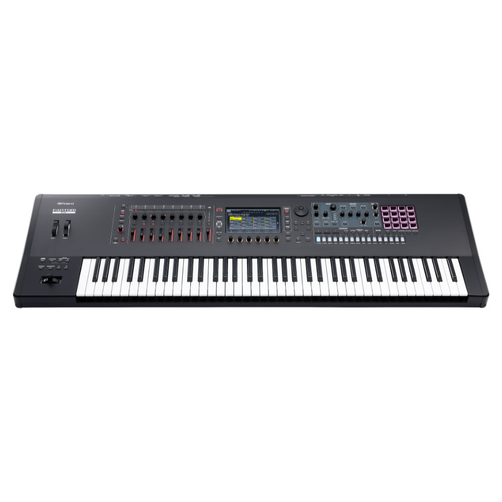シンセサイザー ローランド ROLAND FANTOM-7EX MUSIC WORKSTATION キーボード 76鍵盤 セミウェイテッド ファントム 正面