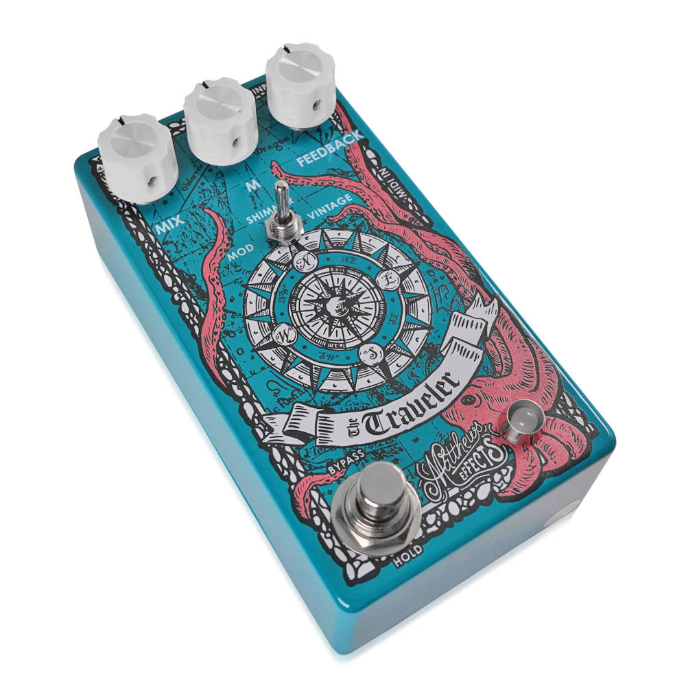 Matthews Effects The Traveler リバーブ ギターエフェクター フットスイッチ側からのアングル