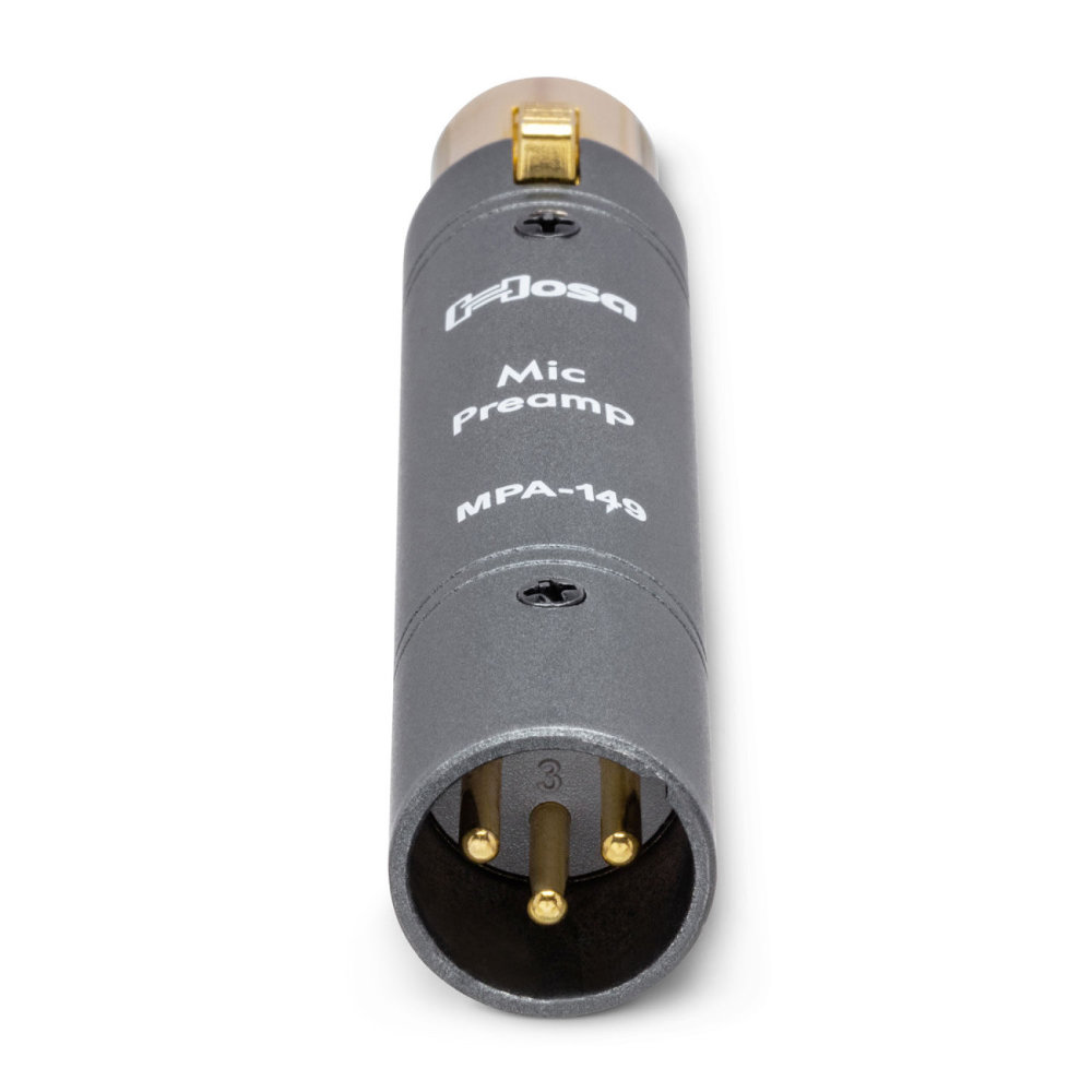Hosa MPA-149 アクティブインラインファントムパワーマイクプリアンプ XLRオス側