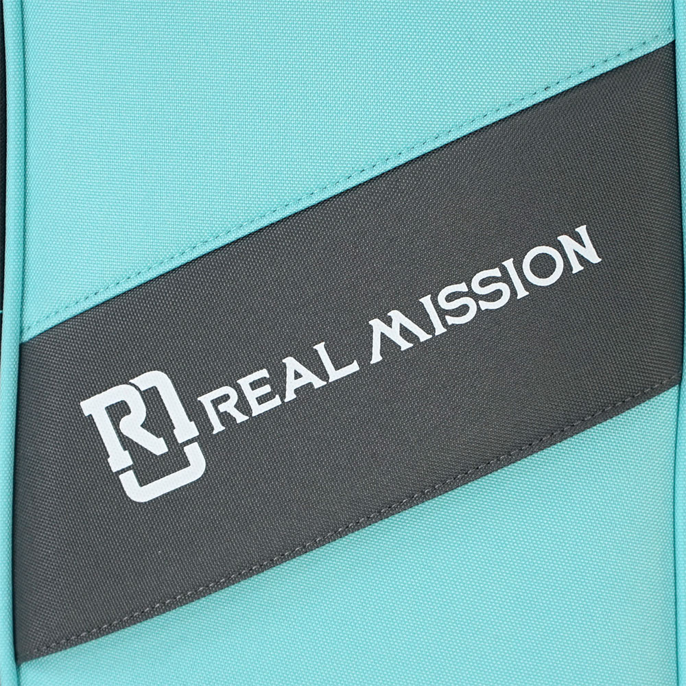 エレキベースケース REAL MISSION CoolVox B Aqua アクア 水色 ベース ギグバッグ リュック 背負うベースケース リアルミッション ロゴ