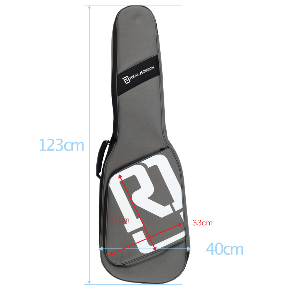 エレキベースケース REAL MISSION CoolVox B Grey グレー ベース ギグバッグ リュック 背負うベースケース リアルミッション サイズ詳細