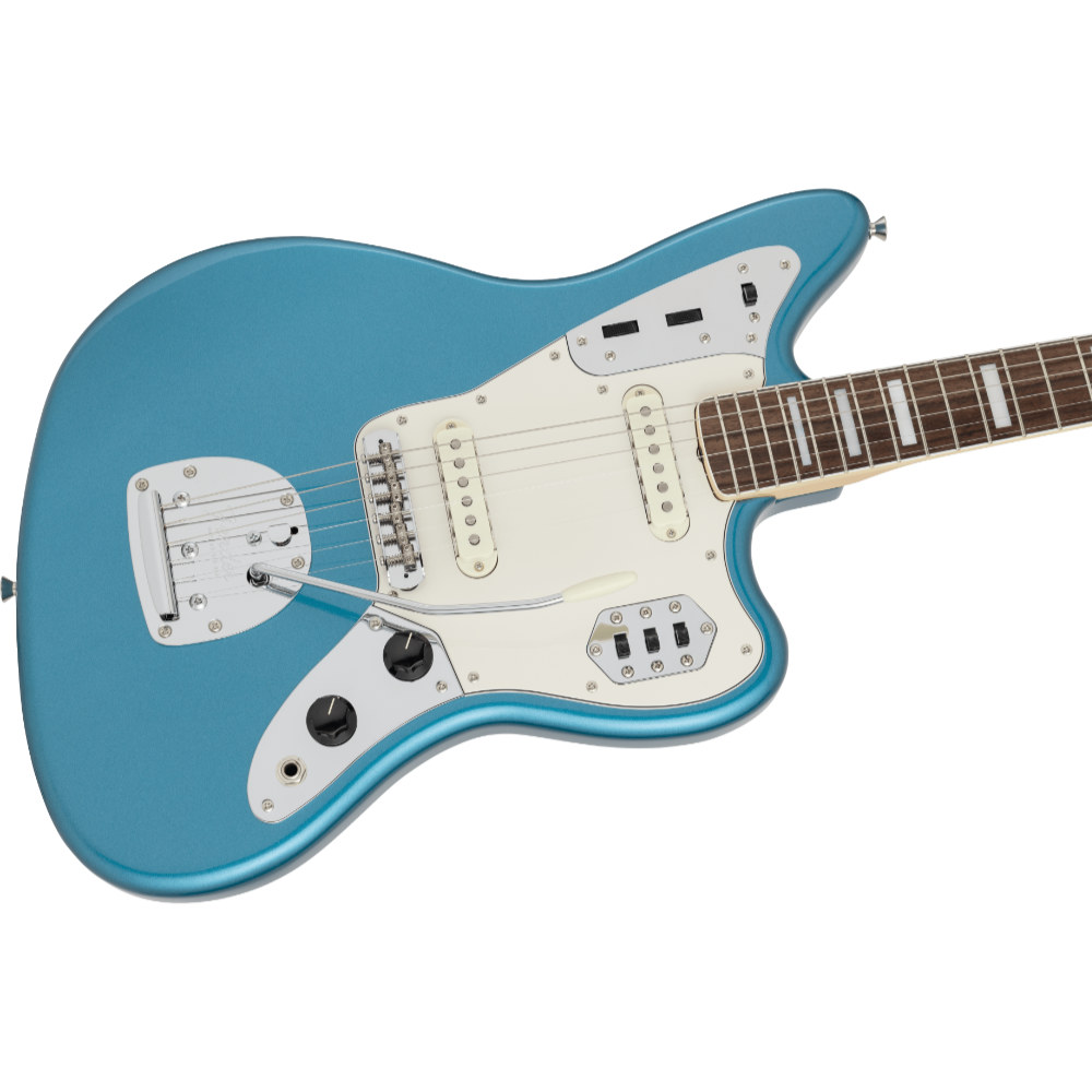 Fender フェンダー Made in Japan Traditional Late 60s Jaguar RW Lake Placid Blue エレキギター ジャガー ボディ斜めアングル画像