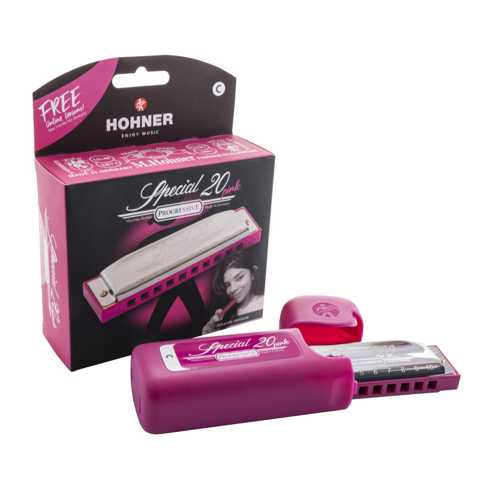 HOHNER ホーナー SPECIAL20 C PINK C調 10穴ハーモニカ ブルースハープ 本体パッケージ画像