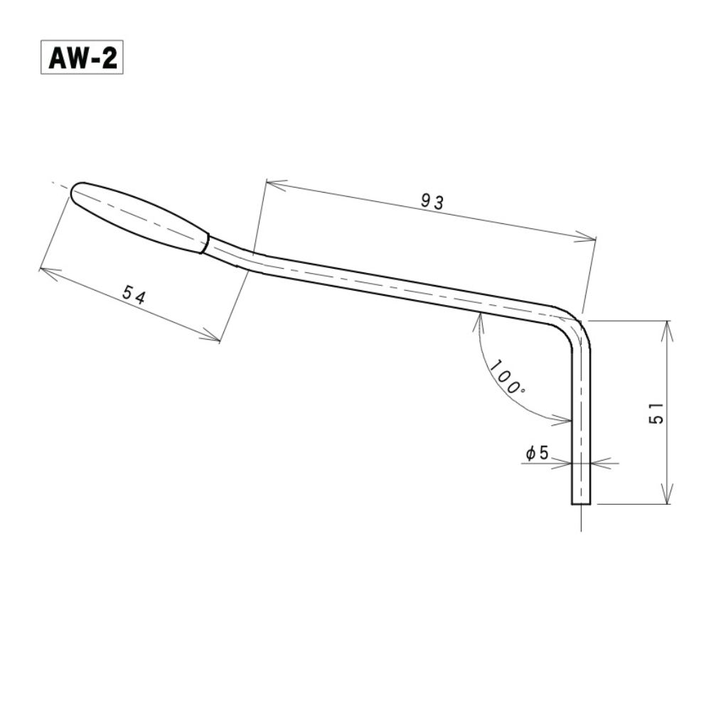 ゴトー GOTOH AW-2 GG ゴールド トレモロアーム サイズ図画像