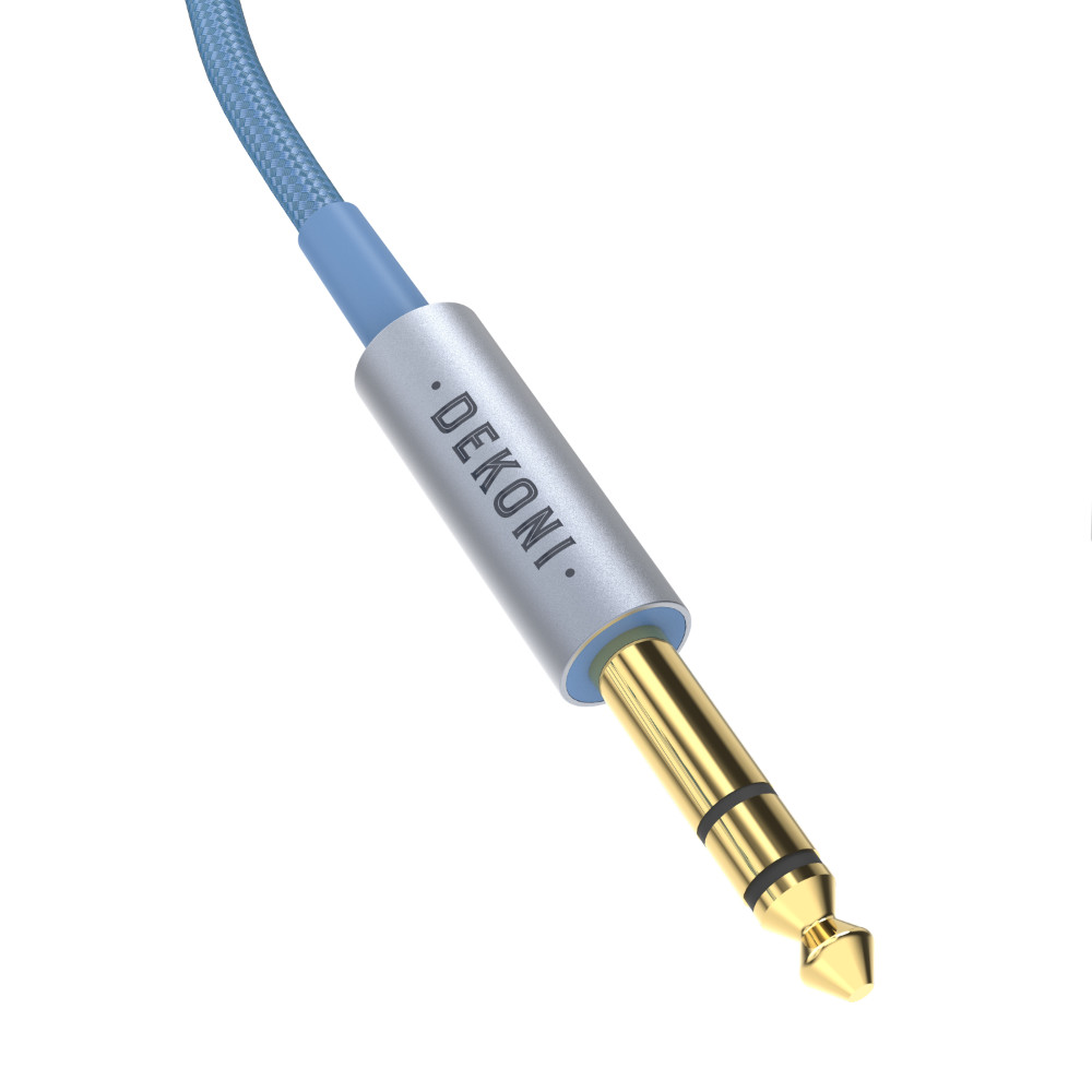DEKONI AUDIO デコニオーディオ Ensemble Cables HP-Split 6.35mm-52” ブルー CBZ-HP-52-CL-3.5 モジュラーヘッドフォンケーブル プラグ先端
