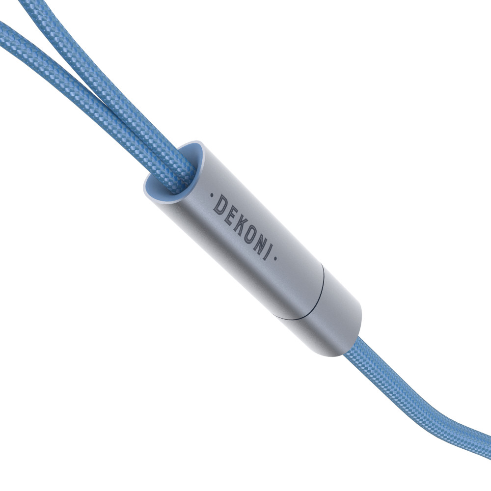 DEKONI AUDIO デコニオーディオ Ensemble Cables HP-Split 6.35mm-52” ブルー CBZ-HP-52-CL-3.5 モジュラーヘッドフォンケーブル ツイストロック
