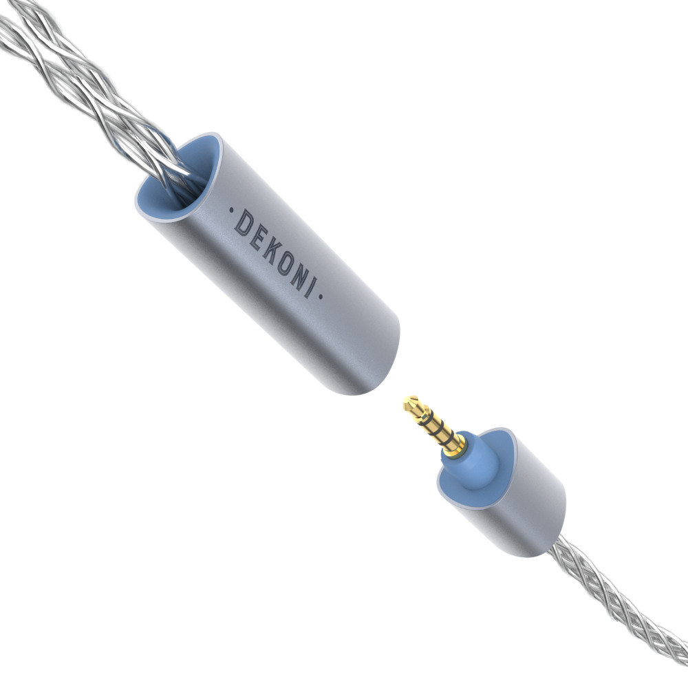 DEKONI AUDIO デコニオーディオ Ensemble Cables HP-Split 6.35mm-64” シルバー CBZ-HP-64-TW-3.5 モジュラーヘッドフォンケーブル ツイストロック