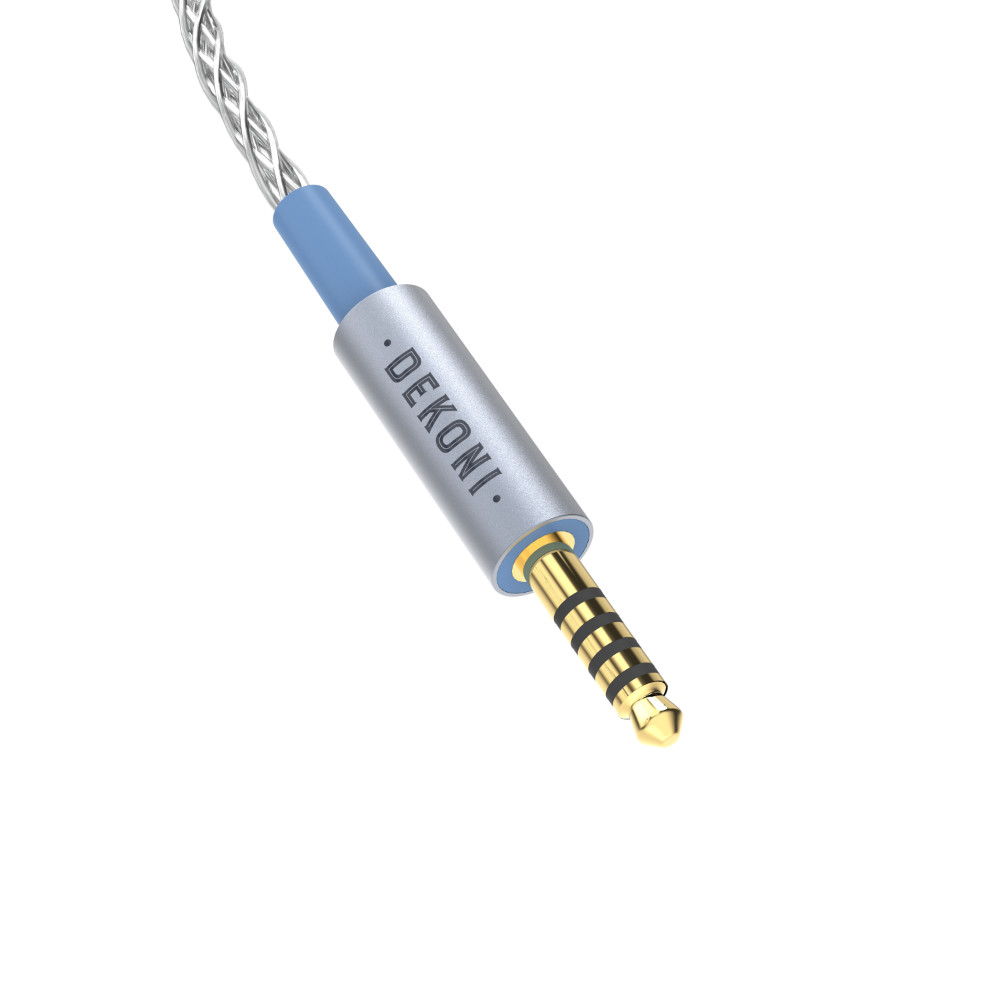 DEKONI AUDIO デコニオーディオ Ensemble Cables HP-Split 4.4mm-52” シルバー CBZ-HP-52-TW-4.4 モジュラーヘッドフォンケーブル プラグ先端