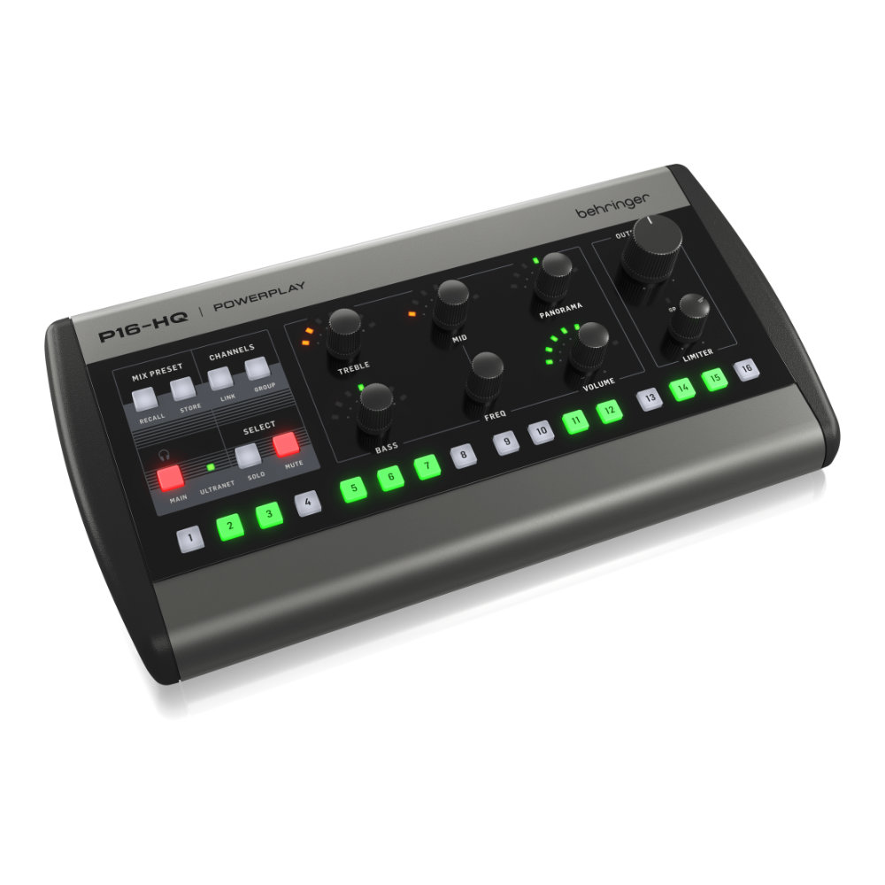パーソナルモニター ミキサー BEHRINGER P16-HQ ベリンガー 16chパーソナルモニター 左サイド