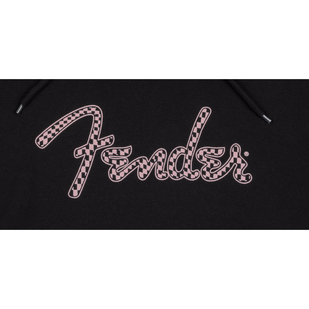 Fender フェンダー Spaghetti Logo Wavy Checker Hoodie Pink Checker Mサイズ フーディー パーカー 長袖 ロゴ画像