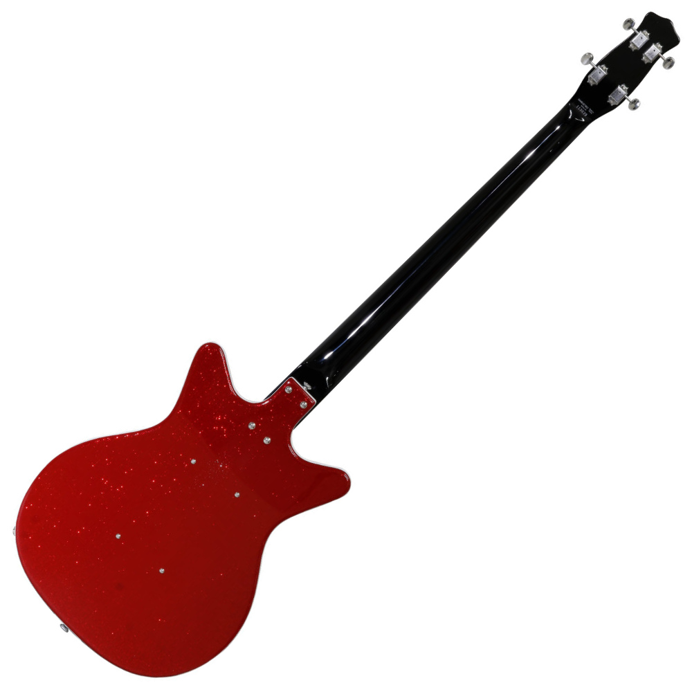 Danelectro ダンエレクトロ 59DC LONGSCALE BASS METALFLAKE RED エレキベース 本体画像 斜め