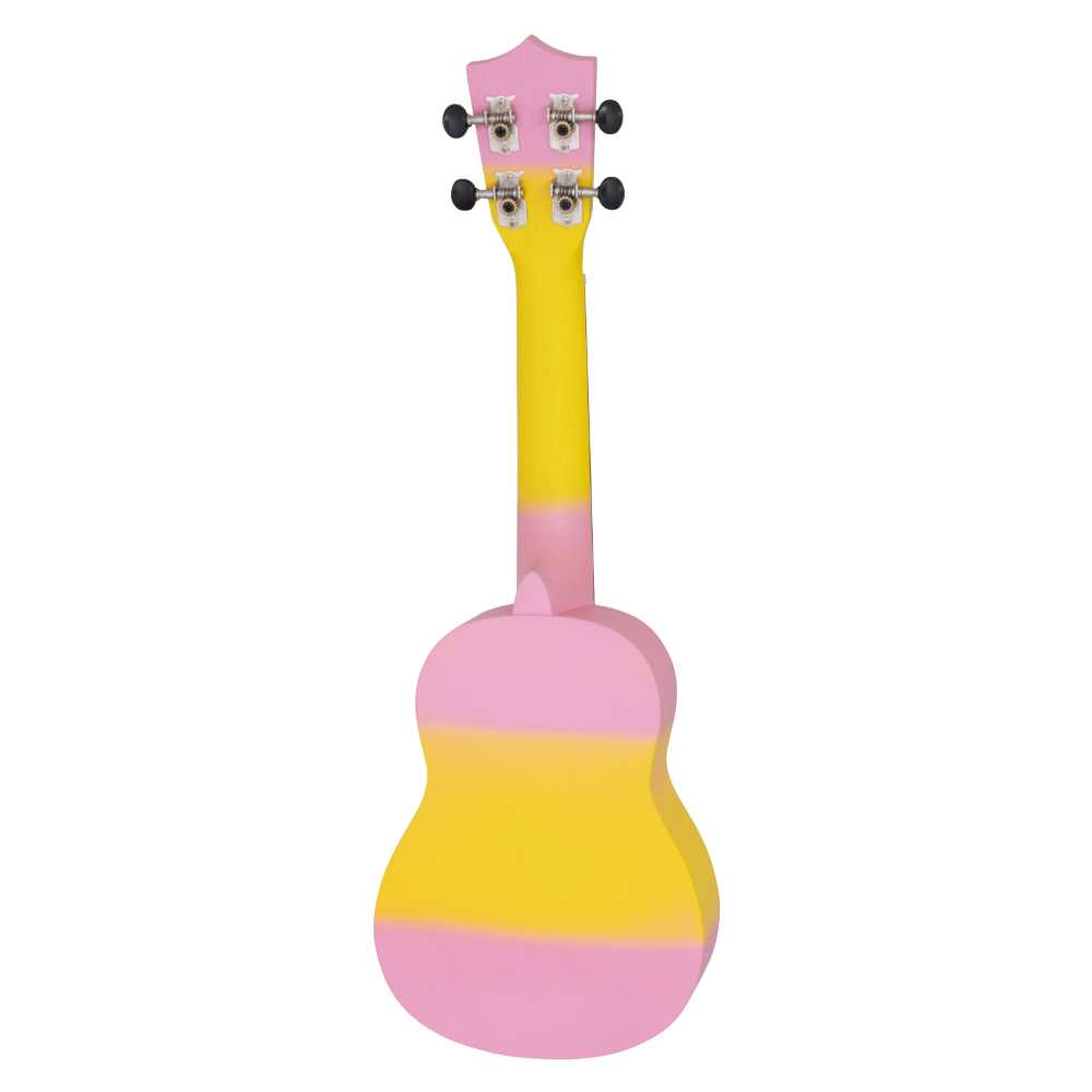 Maika’i マイカイ MKU-1 PKYL ピンク/イエロー ソプラノウクレレ ソフトケース付 バック画像