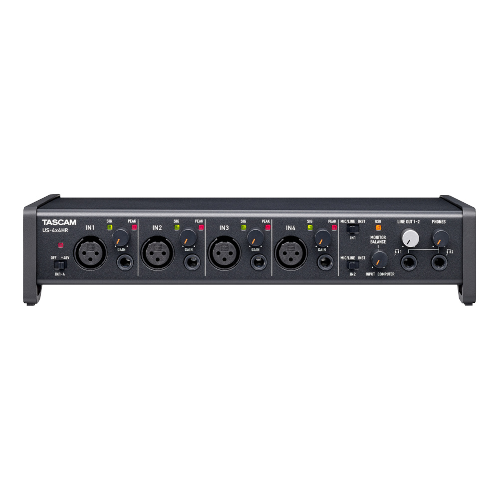 TASCAM タスカム US-4x4HR USBオーディオ MIDI インターフェース フロント画像