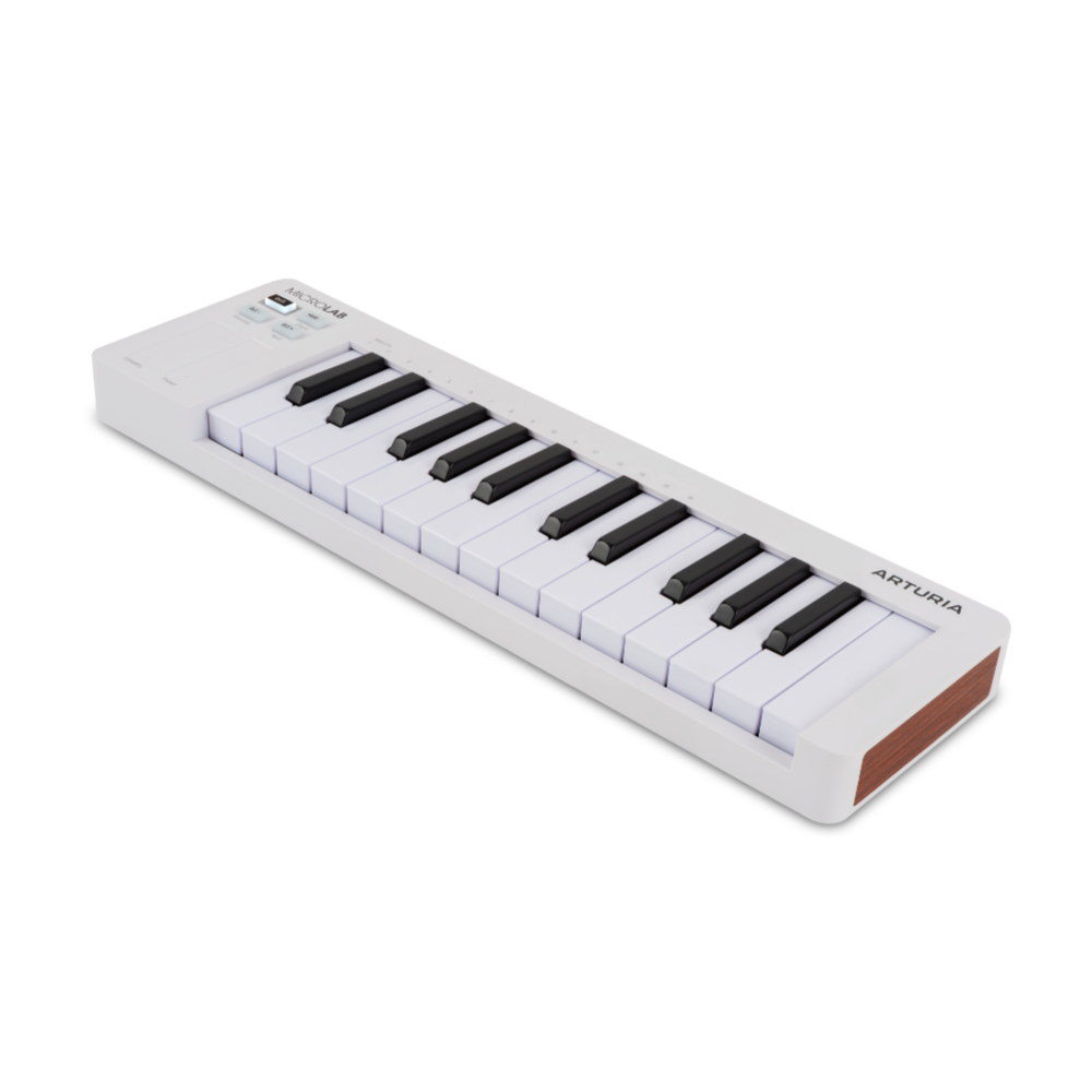 ARTURIA アートリア MICROLAB MK3 WH MIDIキーボード 右斜めアングル画像