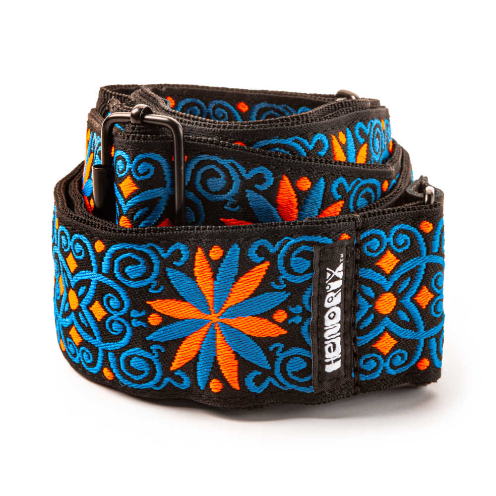 JIM DUNLOP ジムダンロップ JH25 Jimi Hendrix Fillmore Blacklight Strap BLUE ギターストラップ サブ画像1