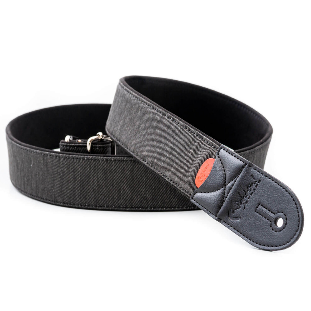 Righton! STRAPS ライトオンストラップ DENIM-50 Black ギターストラップ アングル