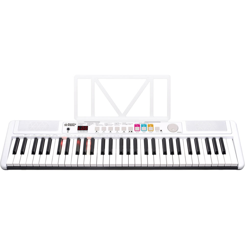 光る鍵盤 キーボード ONETONE FamiLy Piano OTFP-100 サスティンペダル ヘッドホン マイク付 61鍵盤 ワントーン ファミリーピアノ 譜面立て付き