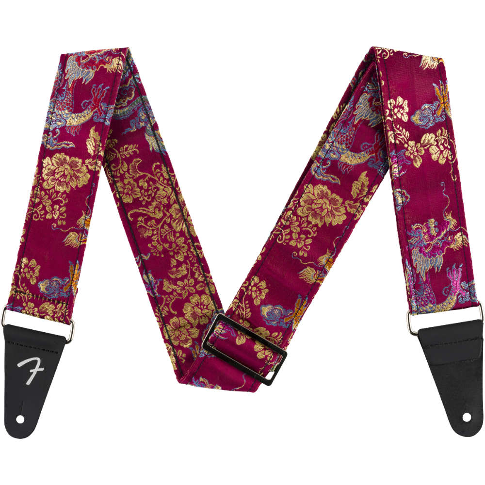 Fender フェンダー SATIN DRAGON STRAP WINE ギターストラップ ワイン