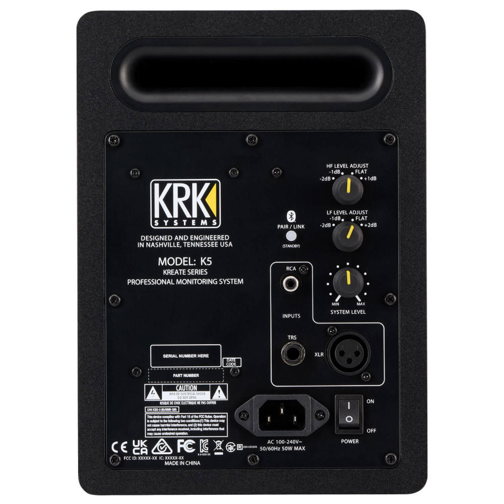 KRK KREATE 5 STUDIO MONITOR K5 パワードモニタースピーカー 1本 本体画像 裏 
