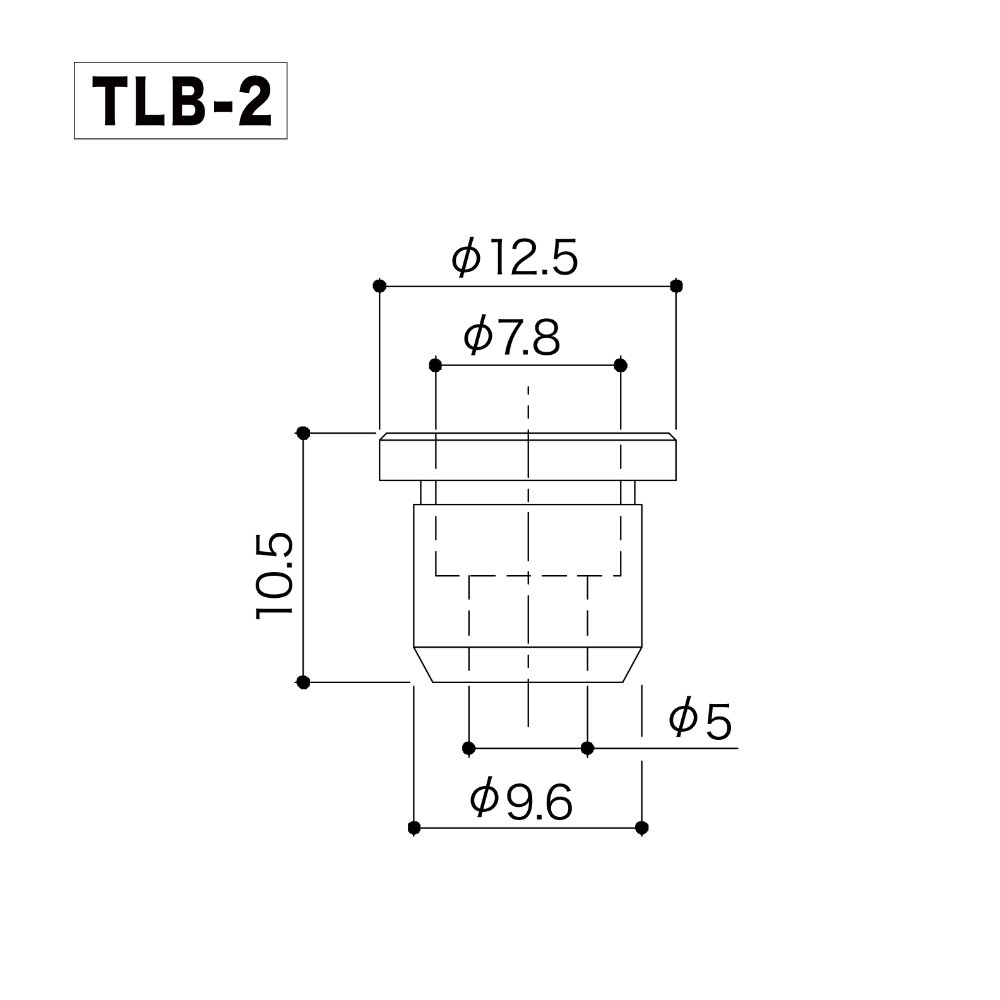 ゴトー GOTOH TLB-2C ベース用 ストリングブッシュ 4個セット クローム サイズ詳細