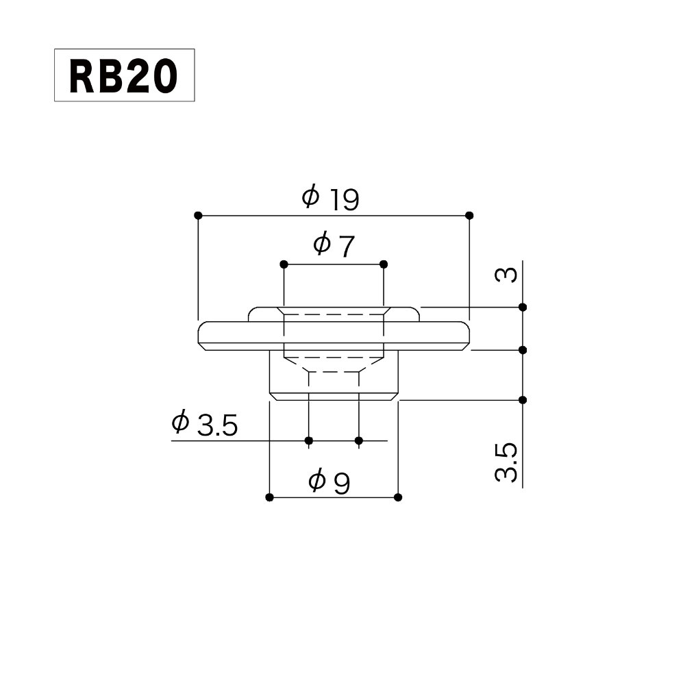 ゴトー GOTOH RB20C ベース用 ストリングリテイナー クローム サイズ詳細