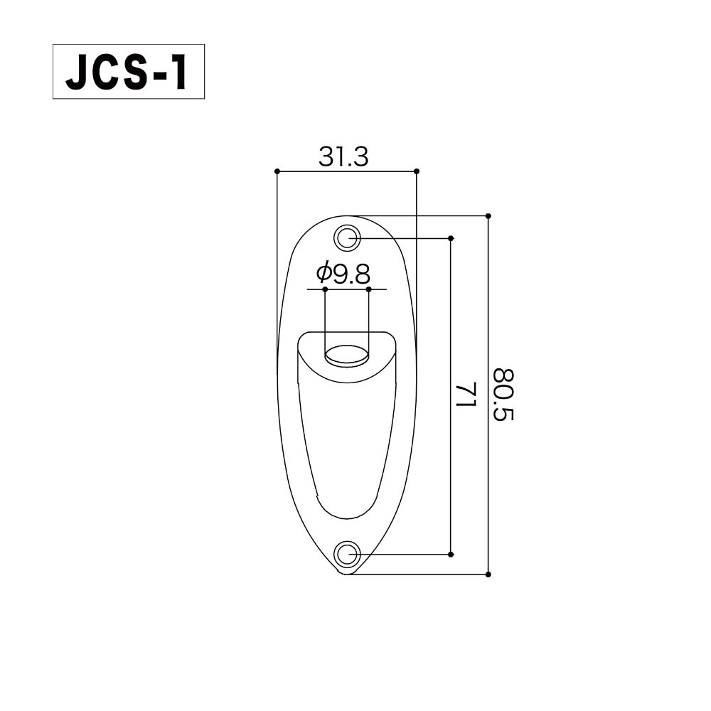 ゴトー GOTOH JCS-1C 舟形 ジャックプレート クローム サイズ詳細