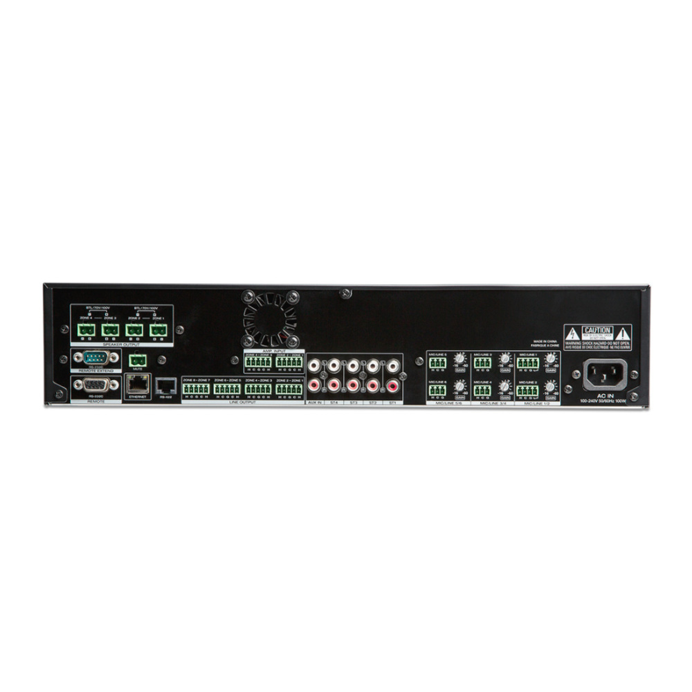 DENON Professional デノン プロフェッショナル DN-508MXA プロフェッショナル 8ゾーンミキサー 4ゾーンアンプ リア画像