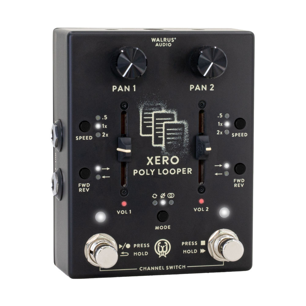 WALRUS AUDIO ウォルラスオーディオ WAL-XPL #B Xero Polylooper Black デュアルチャンネル ルーパー エフェクター 左斜めアングル画像