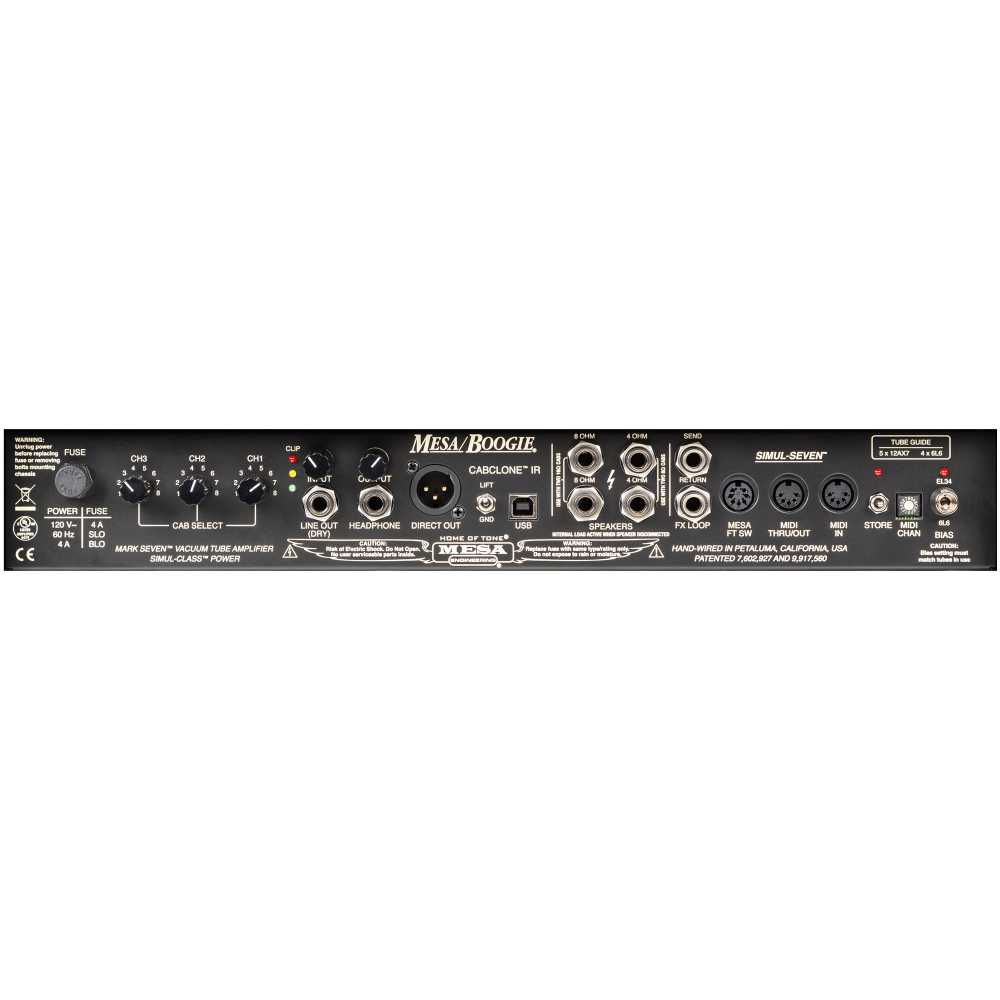 MESA/Boogie メサブギー Mark VII 1x12 Combo ギターコンボアンプ リアパネル