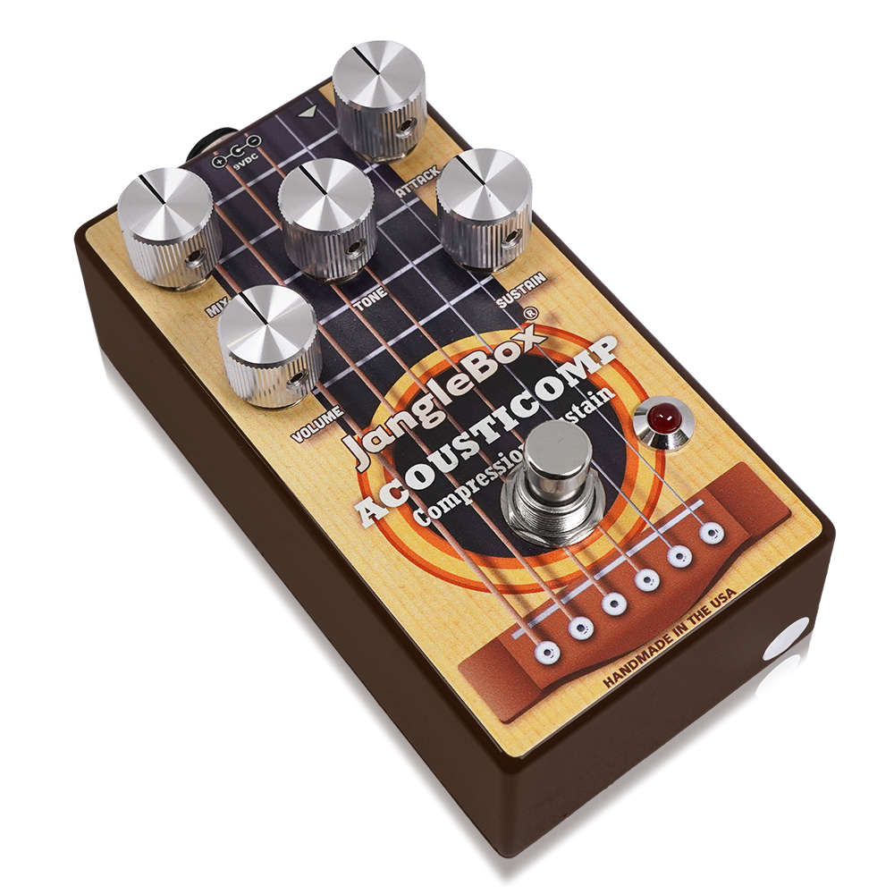 JangleBox ジャングルボックス Acousticomp コンプレッサー アコースティックギター用エフェクター 斜めアングル画像