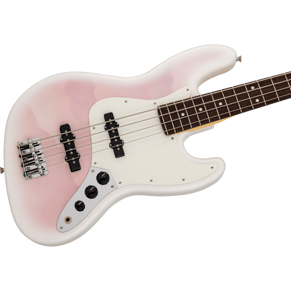 Fender フェンダー Made in Japan Hybrid II 2026 Collection Jazz Bass RW Pink Mist エレキベース ジャズベース ボディ斜めアングル画像