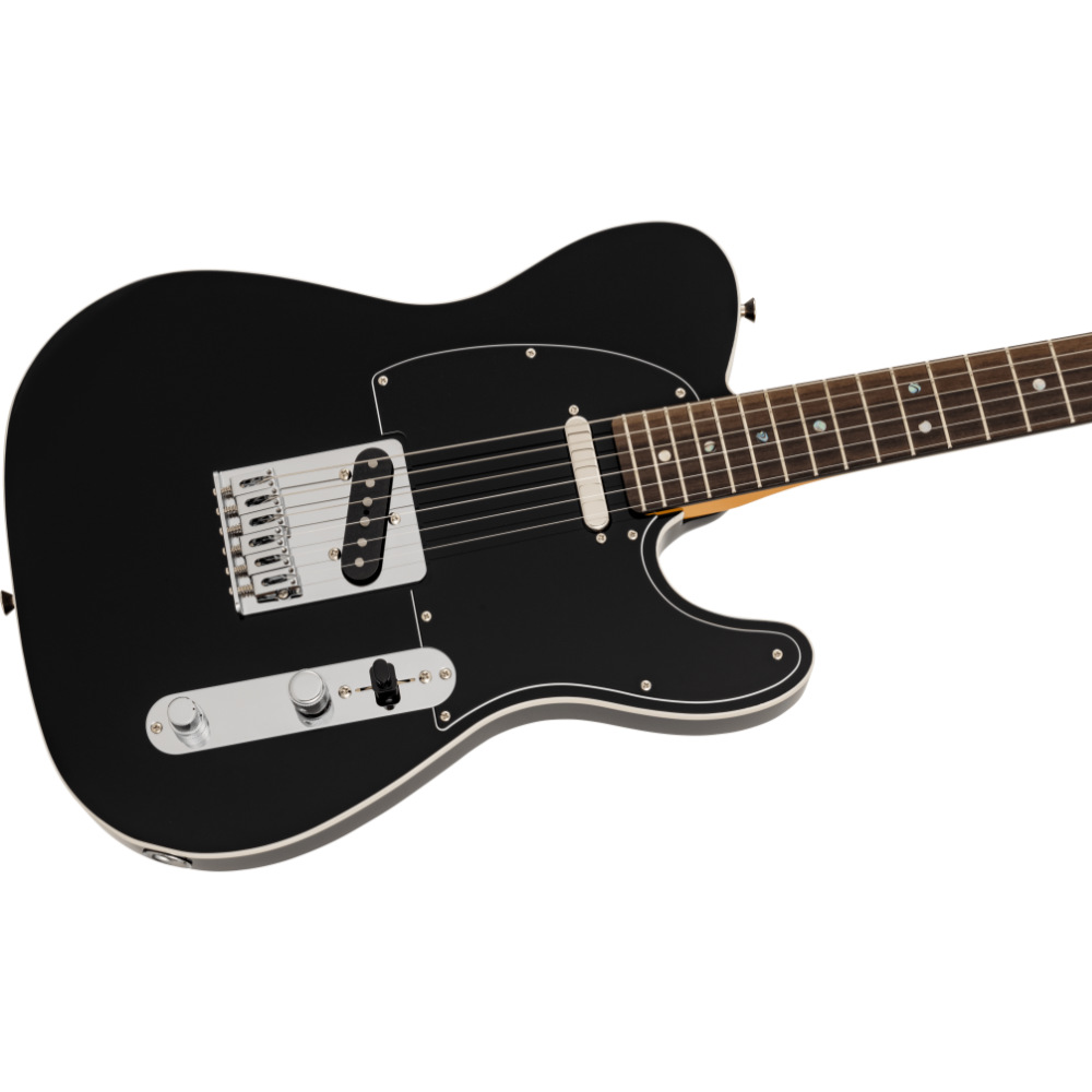 Fender フェンダー Made in Japan Limited Active Modern Telecaster RW Black エレキギター テレキャスター ボディ斜めアングル画像