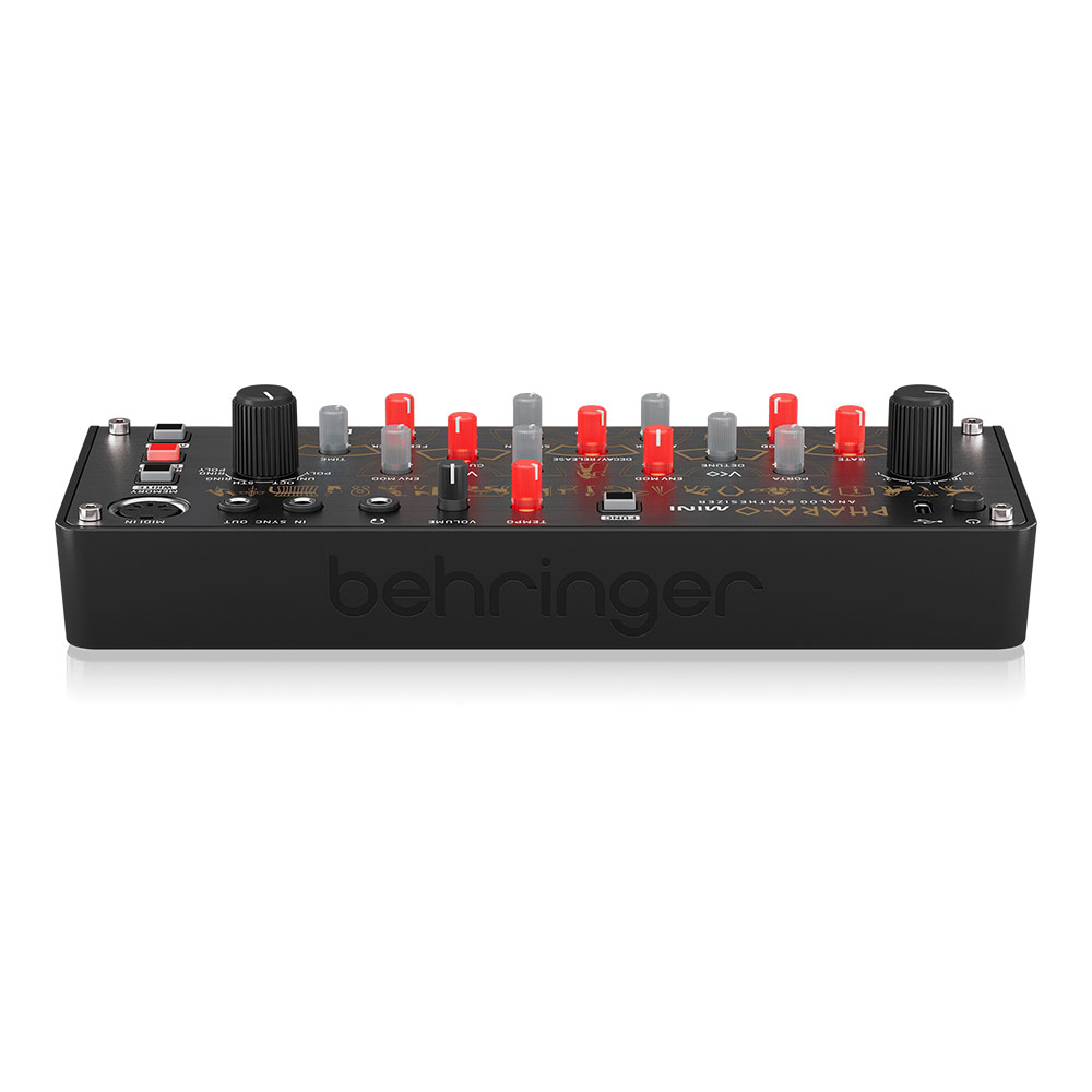 BEHRINGER PHARA-O MINI シンセサイザー 3VCO/クラシックVCF/リングモジュレーター16ステップシーケンサー/ディレイ搭載 背面