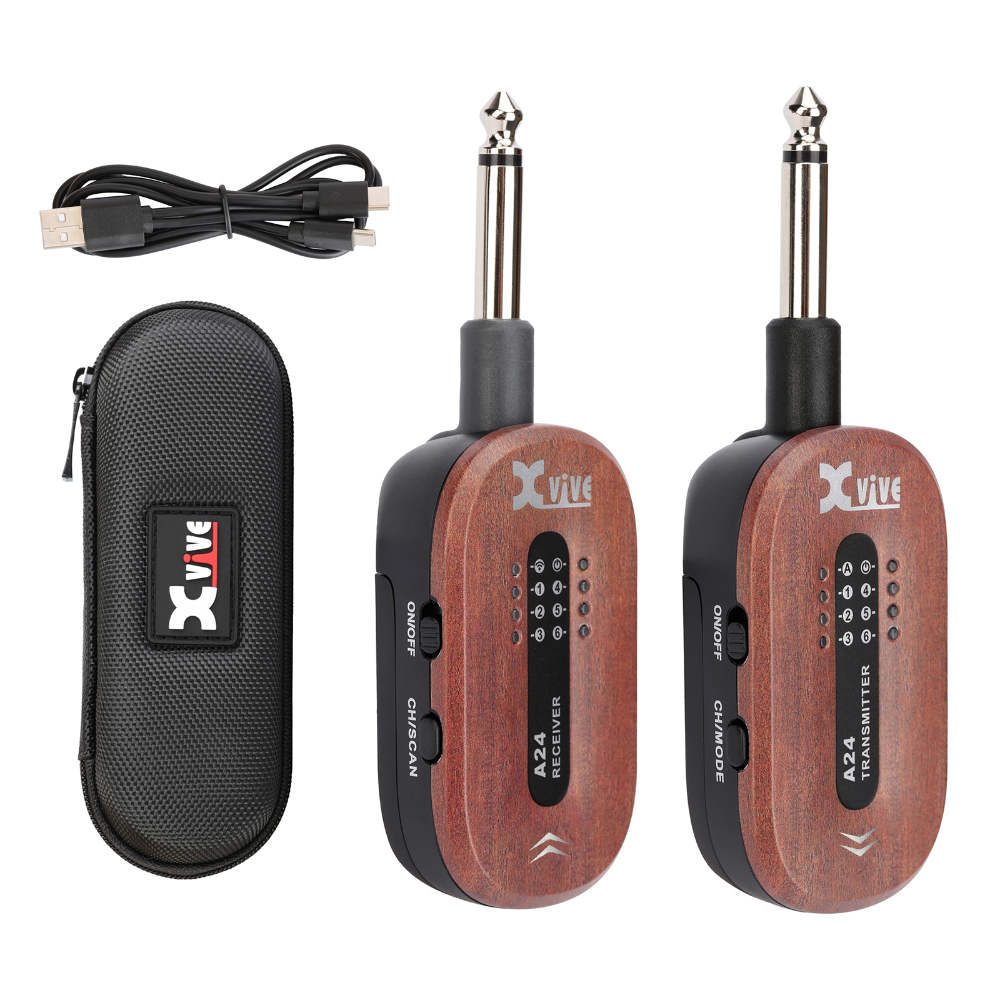 Xvive エックスバイブ XV-A24 #MH A24 Guitar Wireless System Mahogany ギター用ワイヤレスシステム セット内容画像