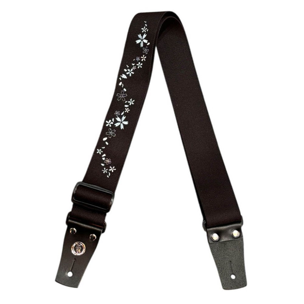 Grande uomo グランデウオモ TENDER STRAP TS-2 AC 雪桜 Black ギターストラップ