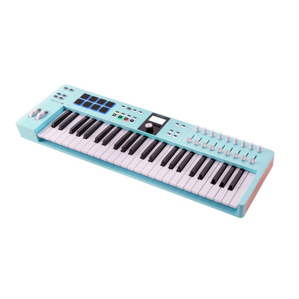 ARTURIA アートリア KeyLab Essential 49 mk3 Aquamarine 49鍵 MIDIキーボード Analog Lab など豊富なバンドルソフトつき キーラボエッセンシャル 右サイド