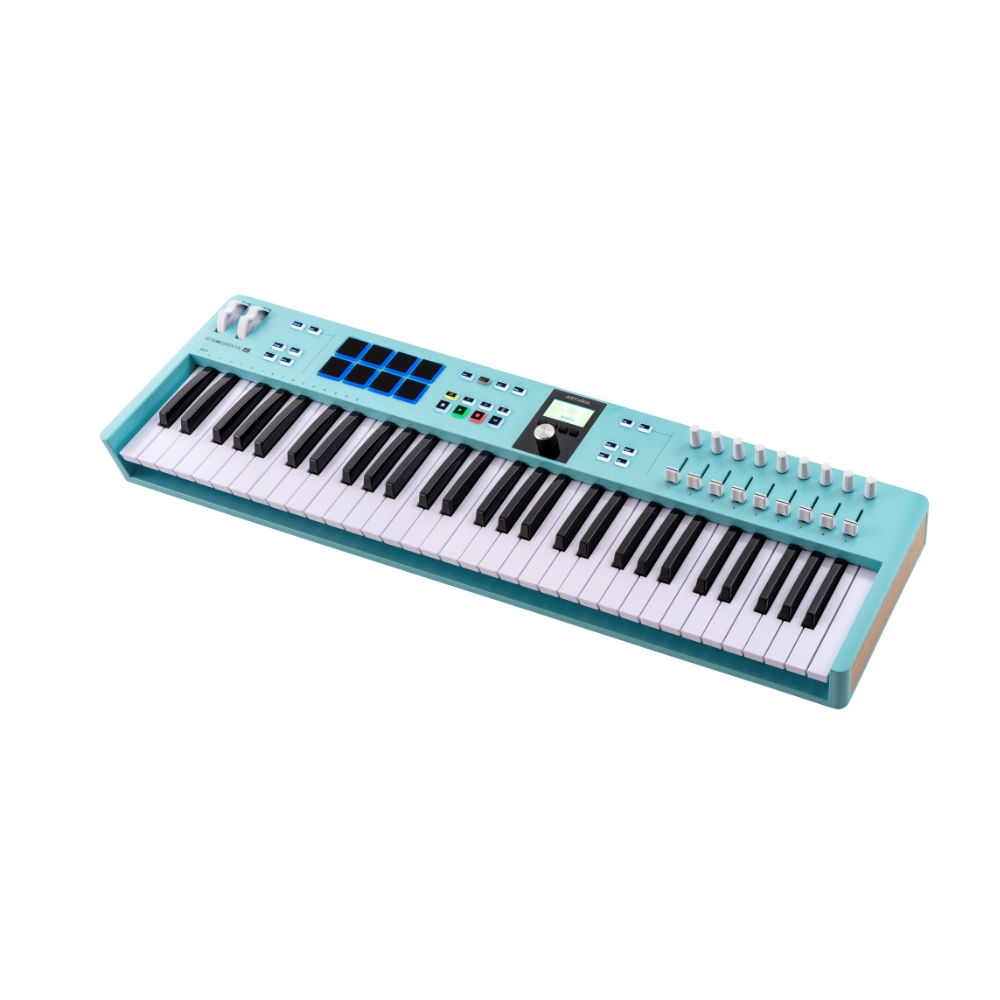 ARTURIA アートリア KeyLab Essential 61 mk3 Aquamarine 61鍵 MIDIキーボード Analog Lab など豊富なバンドルソフトつき キーラボエッセンシャル 右サイド