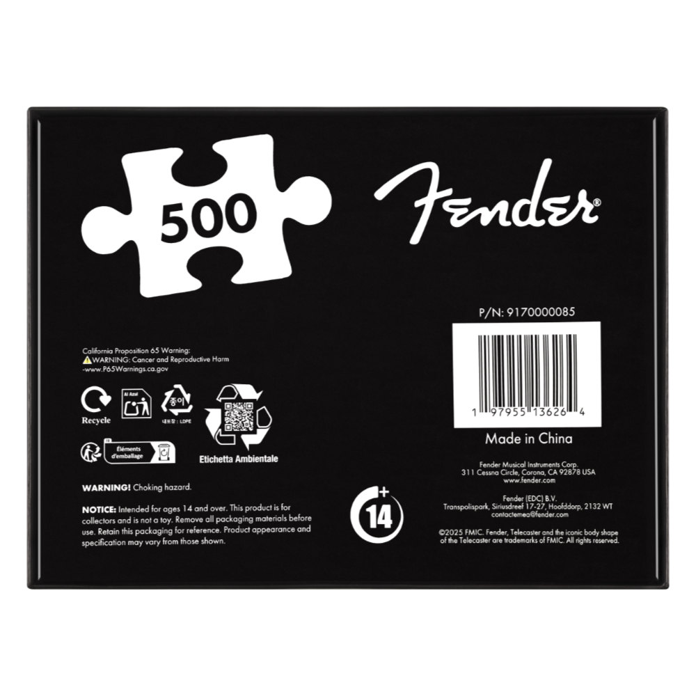 Fender フェンダー 75th Anniversary Telecaster Puzzle テレキャスター パズル 外箱裏面画像