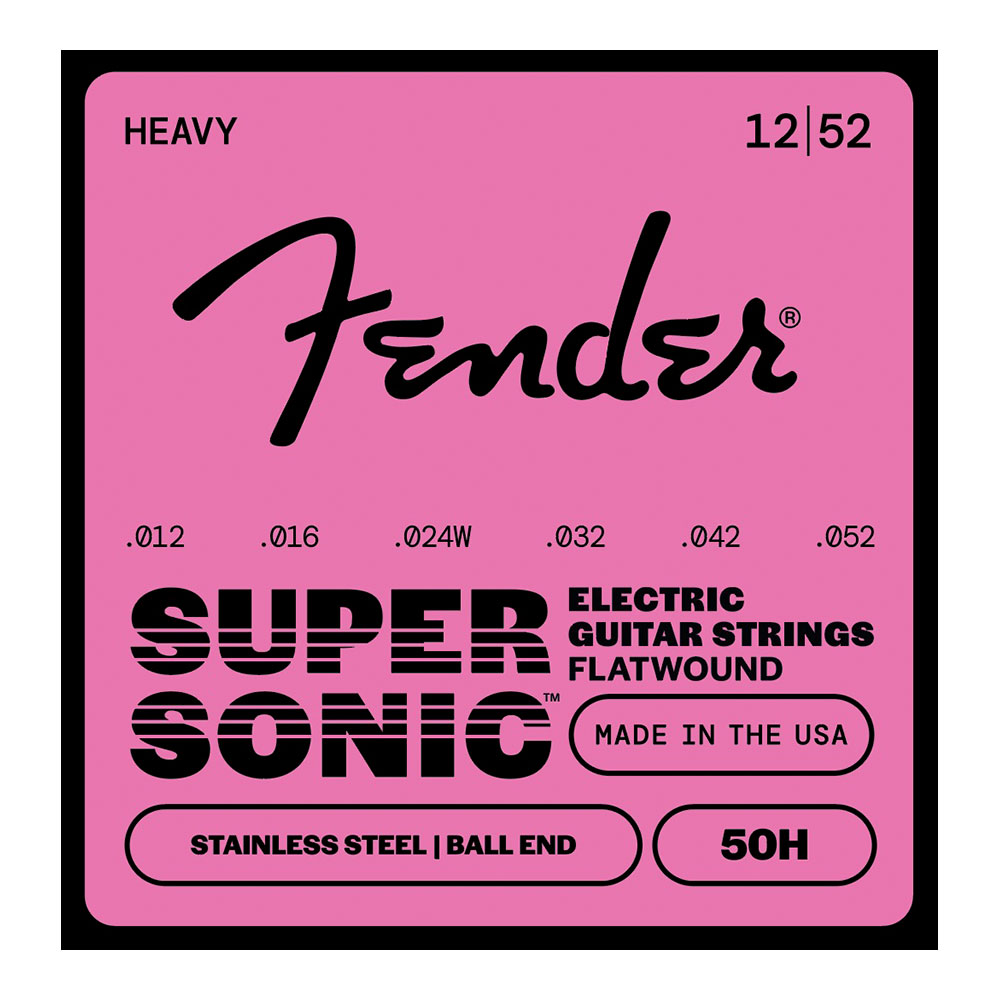 Fender フェンダー 50H SuperSonic 50 Stainless Flatwound Electric Guitar Strings 12-52 エレキギター弦