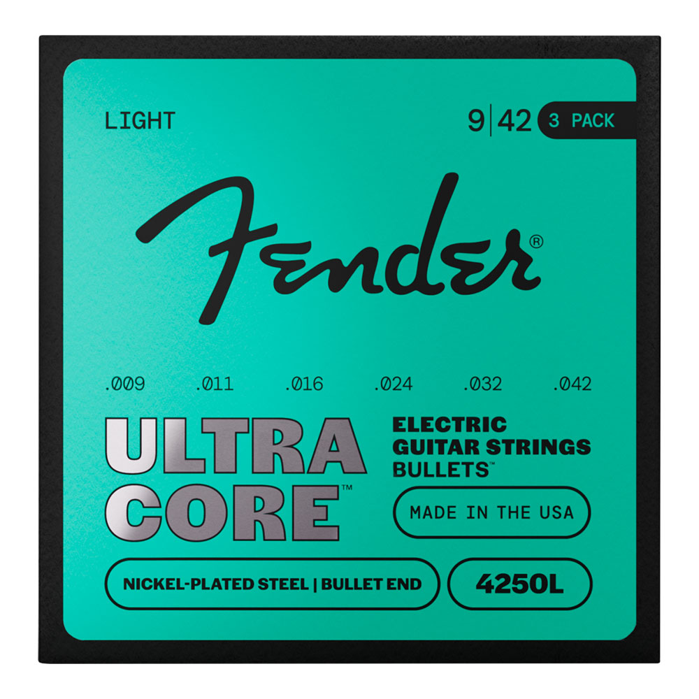 Fender フェンダー 4250L-3 Pack UltraCore 4250 Bullet Electric Guitar Strings 09-42 エレキギター弦 3セットパック