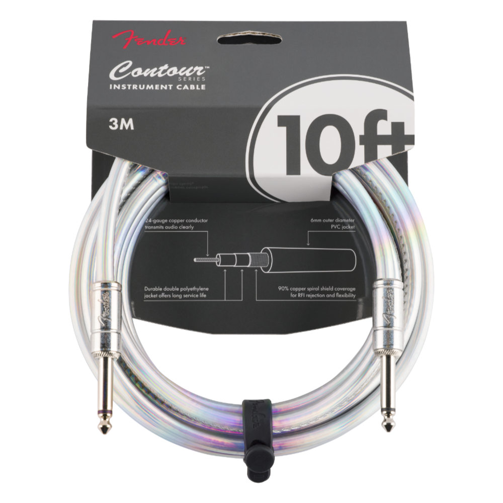 Fender フェンダー Contour Instrument Cable Iridescent 10ft(約3m) ギターケーブル シールドケーブル