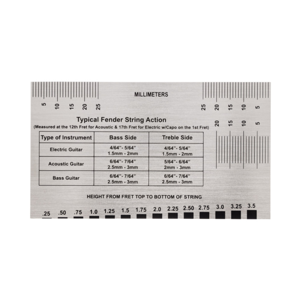 Fender フェンダー String Action Gauge ストリングアクションゲージ 弦高調整用ゲージ 定規 裏面画像