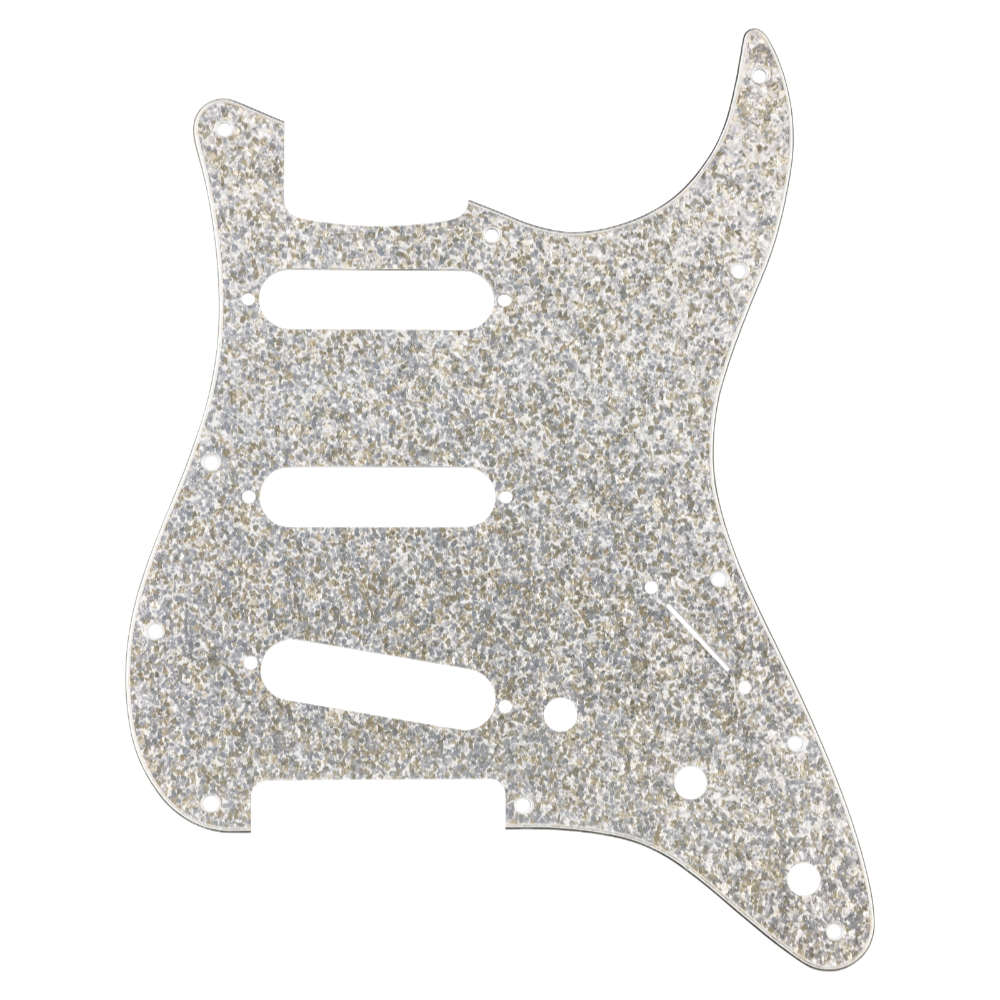 Fender フェンダー Hybrid Glass/Glitter Stratocaster S/S/S Pickguard Silver Sparkle ストラトキャスター ピックガード