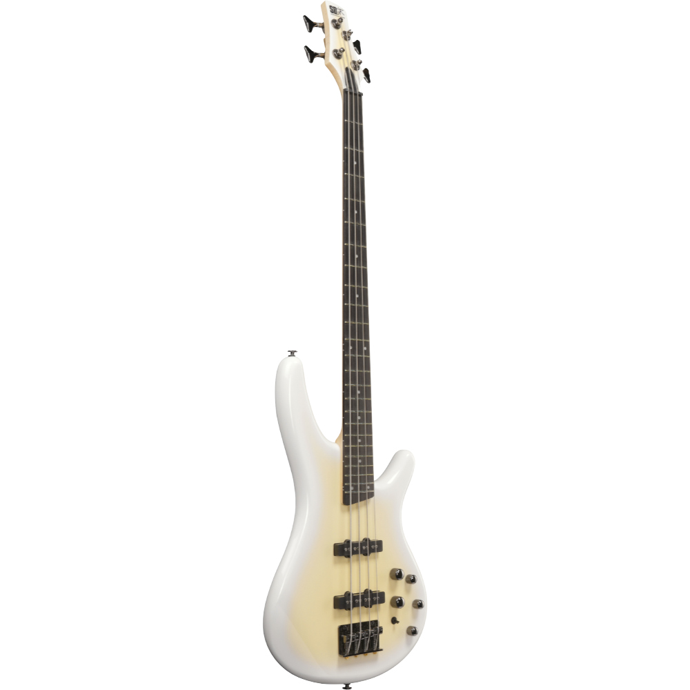 IBANEZ アイバニーズ SR280E-CNW Canary Yellow White Burst エレキベース 斜めアングル画像