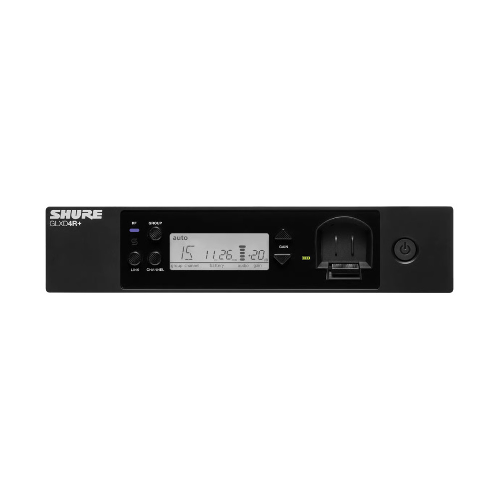 SHURE シュア GLXD14R+J/93-Z2 WL93ラべリアマイクロホン ハーフラック・ワイヤレスシステム 受信機正面
