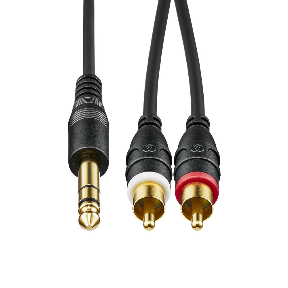 AUDIO-TECHNICA オーディオテクニカ AT-MI46/1.5 ステレオフォン-ピンプラグ×2 1.5m オーディオケーブル プラグ部