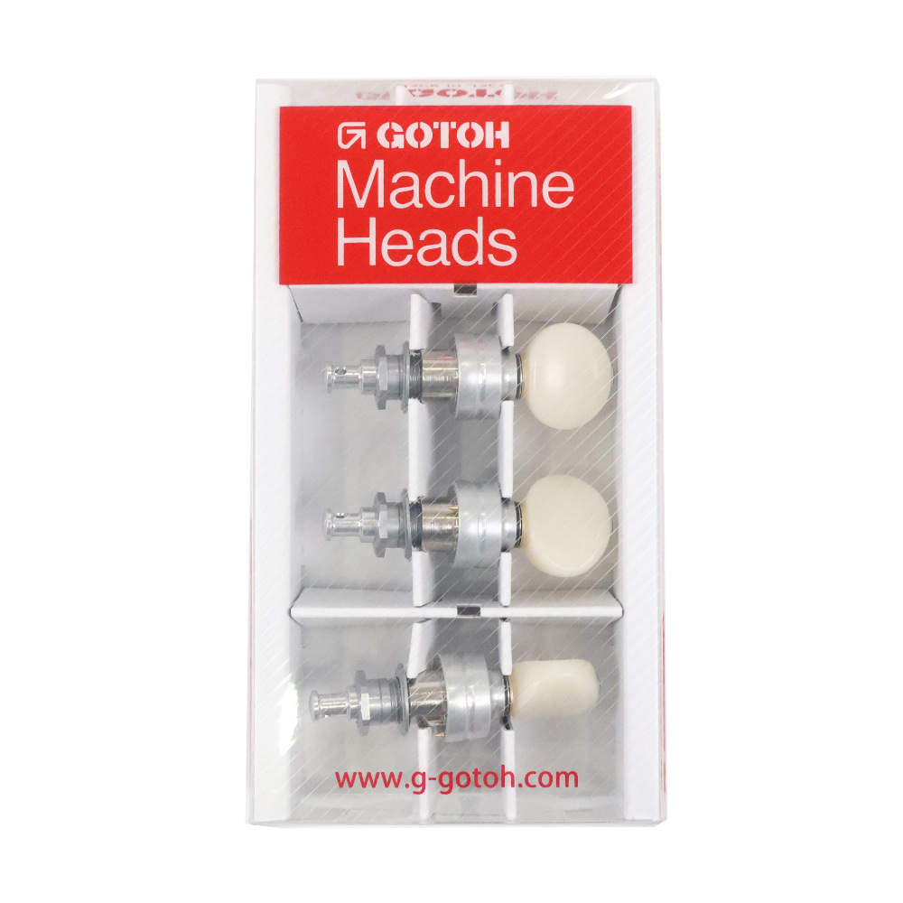 ゴトー GOTOH UPTL-UBN-CW ウクレレ用ペグ クロームホワイト ギアペグ