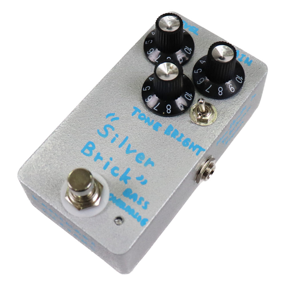KAMINARI カミナリ Silver Brick Bass Overdrive K-EP-SB1 ベース用オーバードライブ ベースエフェクター 本体画像 斜め 2