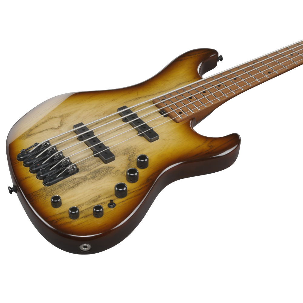 IBANEZ アイバニーズ MDM1305-NAB Mode Series Natural Stained Amber Burst 5弦エレキベース ボディ斜めアングル画像